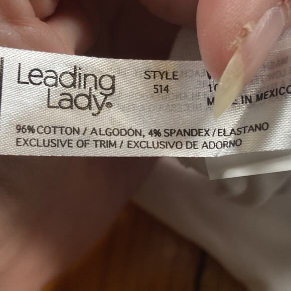 Leading Lady 44DD The Serena Wirefree Racerback Sports Bra (514) White - Picture 4 of 6